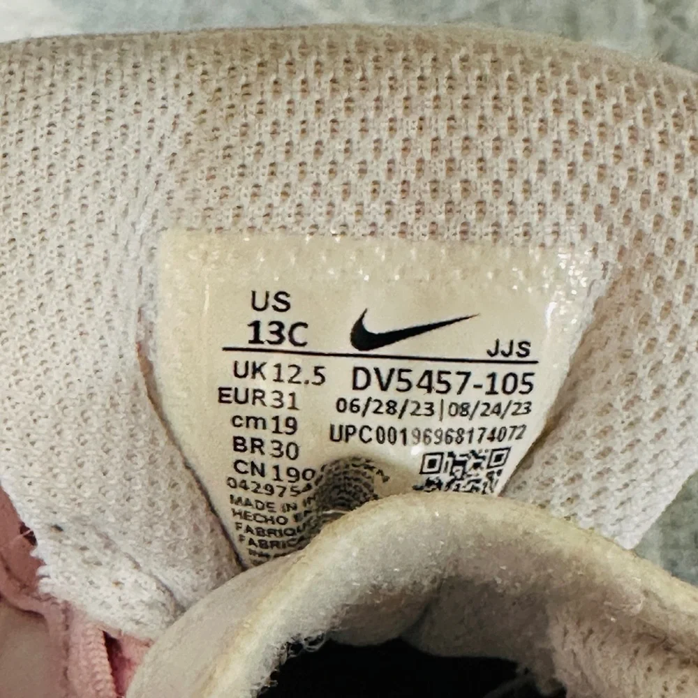 Nike Kids Pink and White Sneakers